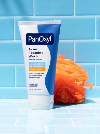 PanOxyl Acne Foaming Wash Benzoyl Peroxide 10% Maximum Strength Antimicrobial 5.5 Oz (Pack of 2)